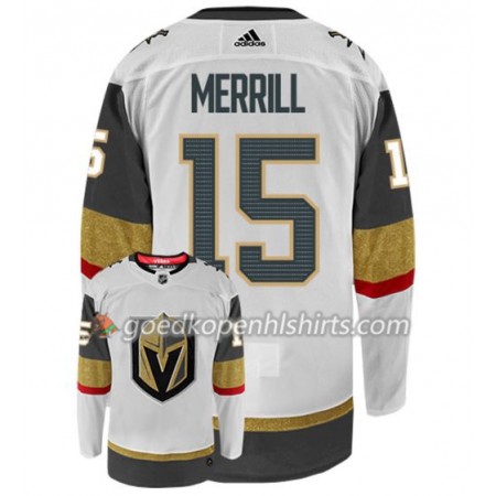Vegas Golden Knights JON MERRILL 15 Adidas Wit Authentic Shirt - Mannen